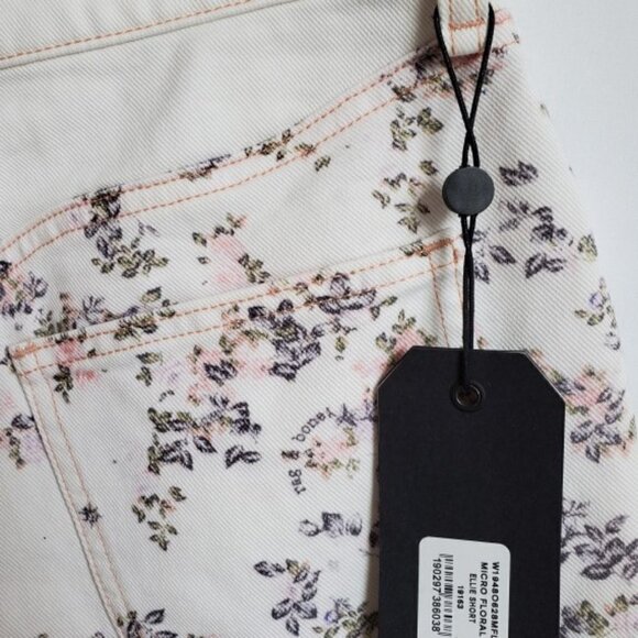 Rag & Bone Ellie Floral Print Denim Shorts, White - Picture 4 of 7
